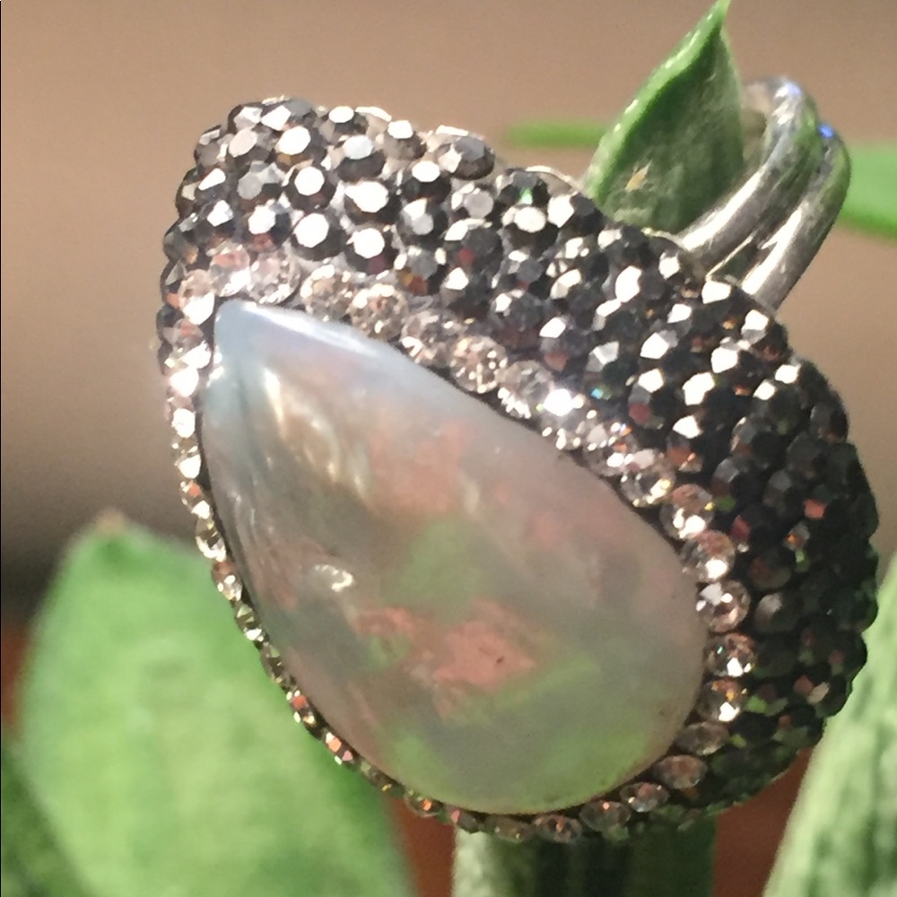 Freshwater pearl sterling silver ring size 7